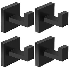 Pack Towel Hooks Hand Towel Holder for Bathroom Wall Livingroom 4 Black