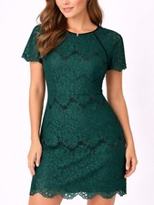 Elegant Green Lace Fit & Flare Dress