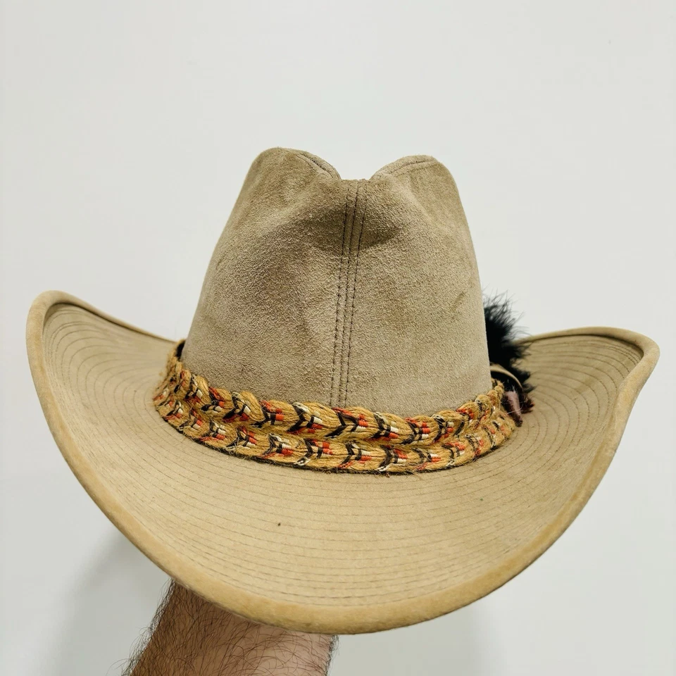 Sombrero de vaquero vintage Resistol para hombre ranchero beige pana pluma talla 7 1/8 Foto 2 de 4