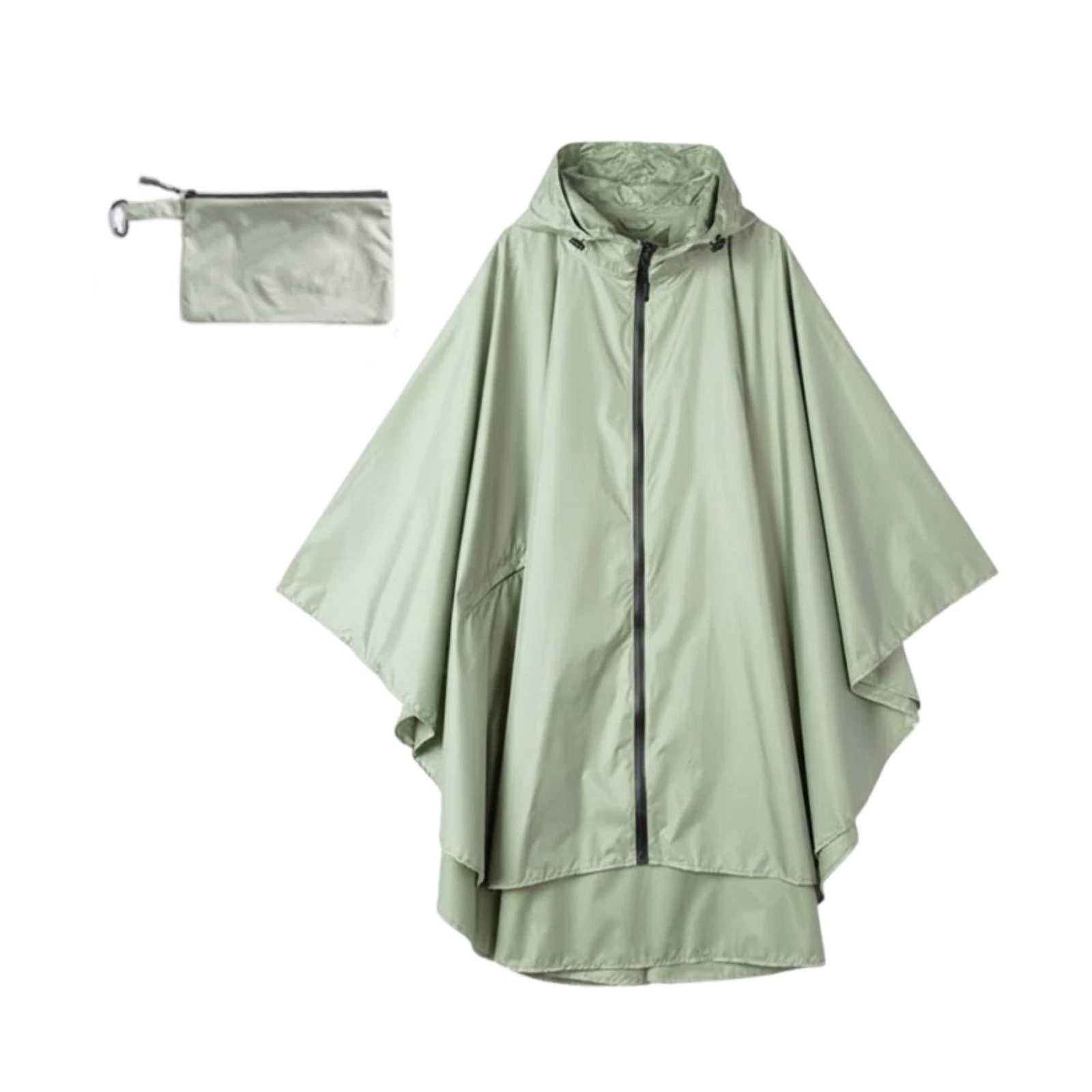 Fastener Rain Poncho Lightweight Zippered Rain Poncho Quick-Drying for Hiking