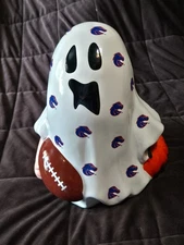BOISE STATE BRONCOS Ceramic Football Ghost Halloween STATUE 12" TALL