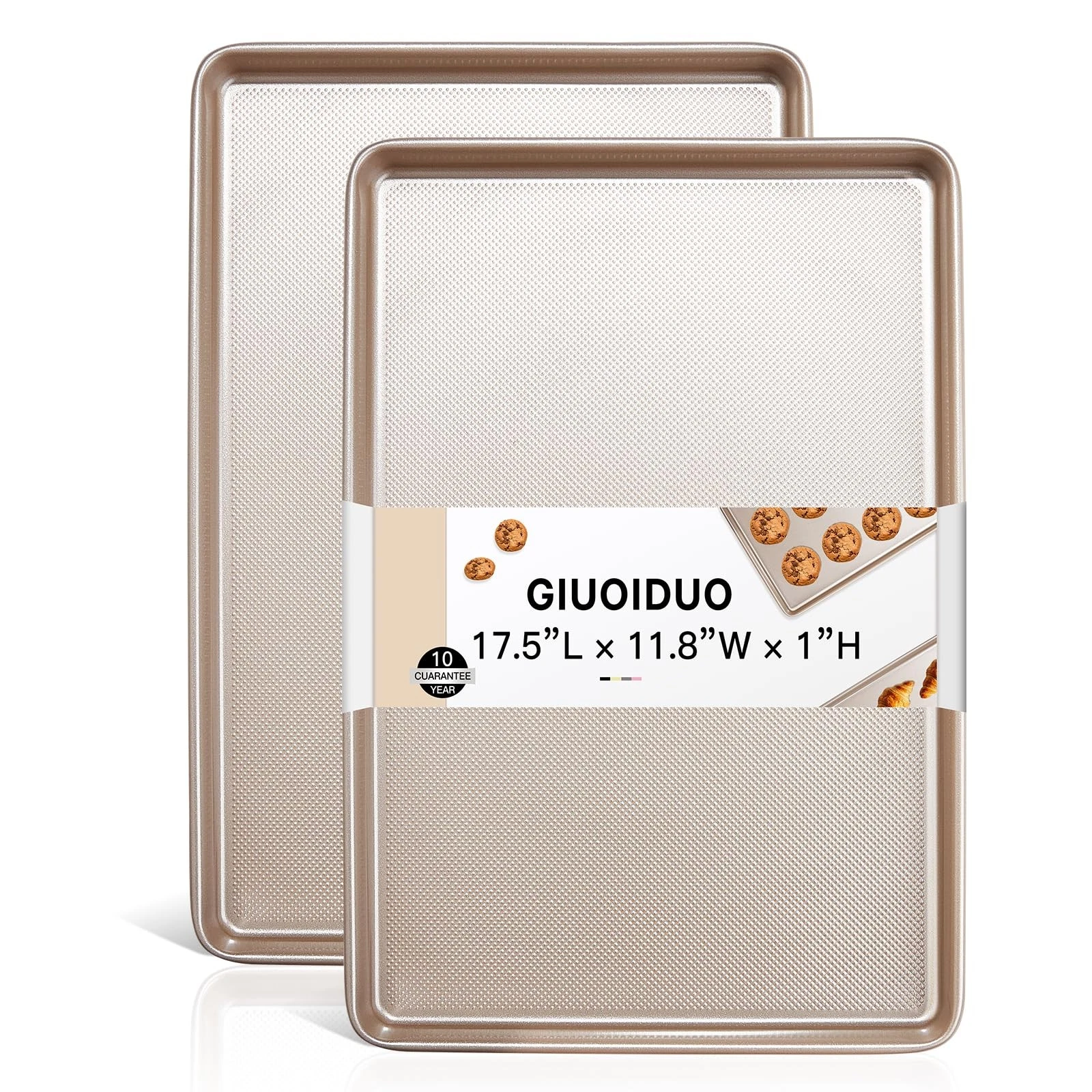 GIUOIDUO 2 Pack Half Sheet Baking Pans,Commercial Quality Baking Sheet Pan Se...