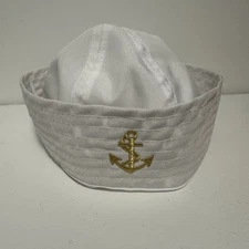 Navy Marine Hat Summer Dome Hat Captain Sailor Hat Curled Sailor Hat