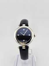 Gucci Diamantissima YA141506 Leather Strap Black Dial Women's Watch ⌚