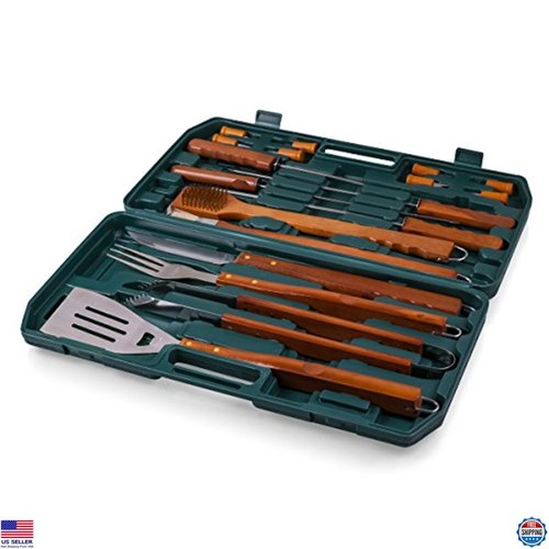 ONIVA 18-Piece BBQ Grill Set - Complete Outdoor Tools with Stylish Case (Green) - Picture 4 of 5