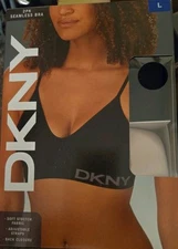 DKNY Women's 2-Pack Seamless Bra, Black / Snad, Size L