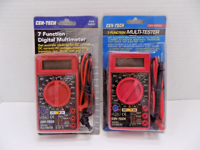 2 MULTI METER TESTERS Multimeter 7 Function  CEN-TECH 90899 NOS NIB NEW