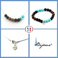 Steine Und MinéRaux. Satz Armband Halskette Perlen Howlith TüRkis + Lava