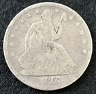 1857 Seated Liberty Silver Half Dollar 50c Coin - No Reserve