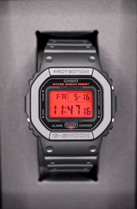 CASIO G-SHOCK DW-5600BBR-1JF BLACK AND BOLD RED Dial Square Gift Men Resin Watch