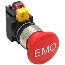 IDEC Corporation HW4B-V401-R-EMO-2-NVLS Pushbutton Switch - Push Lock Turn Re...