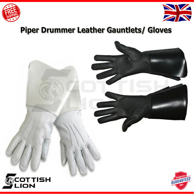 Bass Drummer's Stulpen Marching Band Piper Handschuhe echtes Rindsleder NEU.