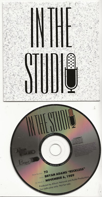 BRYAN ADAMS ''RECKLESS'' IN THE STUDIO USA RADIO SHOW CD FROM 1989