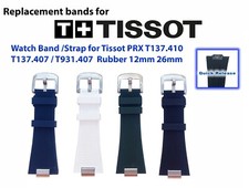 Watch Band Strap for Tissot PRX T137.410 / T137.407 / T931.407 Rubber 12mmx27mm