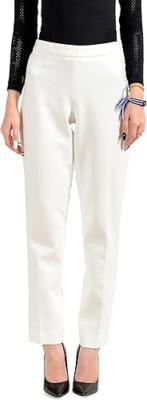 Hugo Boss Tiluna Side Zip White Straight Leg Pants Women's 0 NWT