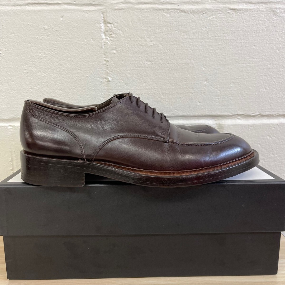 Dolce & Gabbana Oxford Dark Brown Leather Dress Shoes Lace 