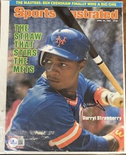 DARRYL STRAWBERRY Autograph SPORTS ILLUSTRATED COVER Beckett Signed AUTO  Mets