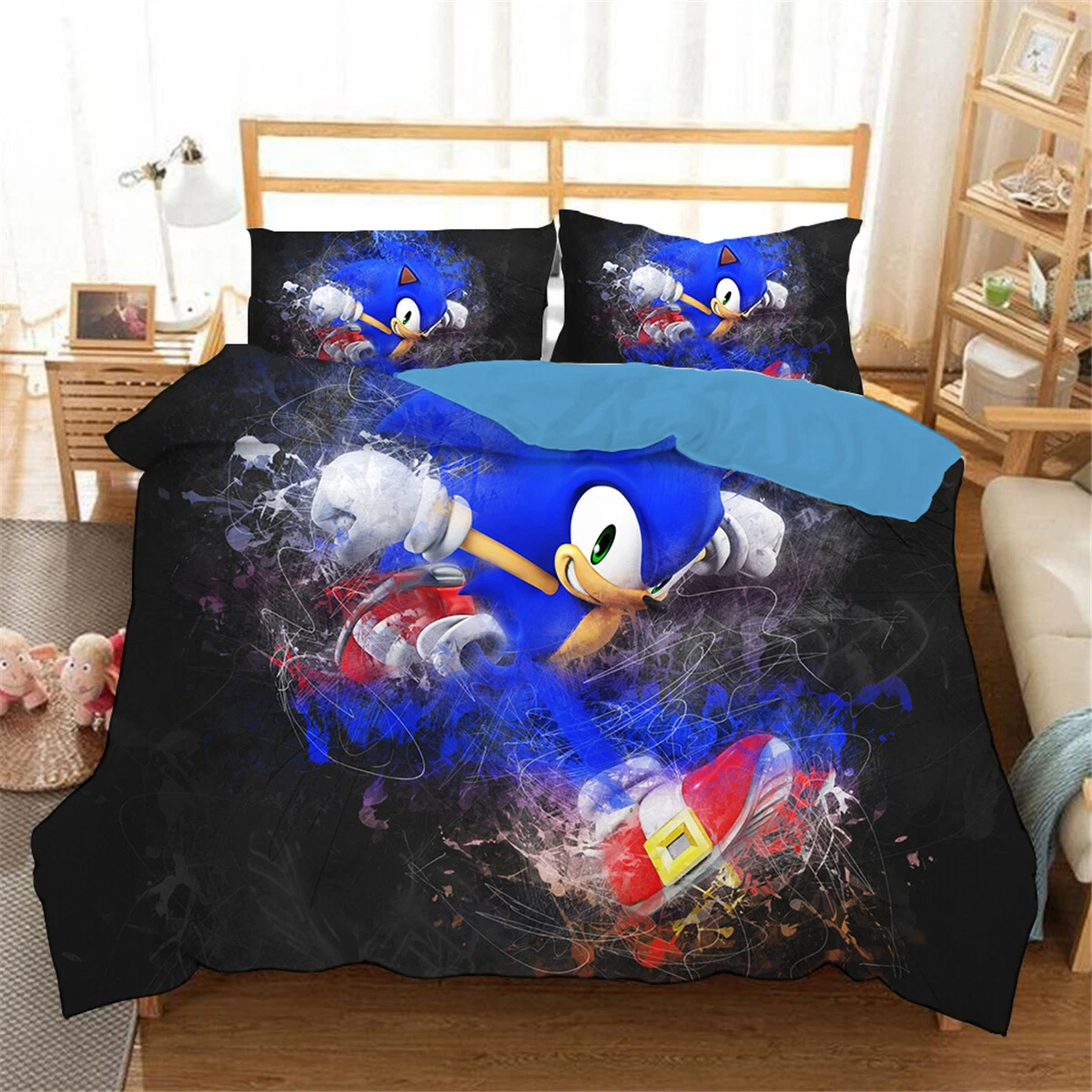 Sonic The Hedgehog Single Double Queen King Bed Quilt Doona Bedding Set