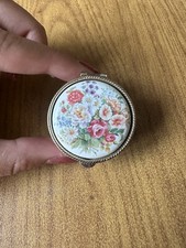 SCATOLINA PORTAGIOIE CON CERAMICA VINTAGE ANTIQUARIATO