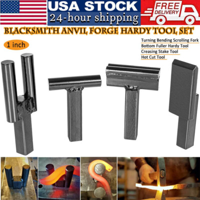 1 Inch Blacksmith Anvil Forge Hardy Hot Cut Creasing Stake Fuller Bending Set