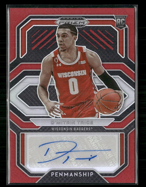 D'Mitrik Trice 2021 Prizm Draft Picks Penmanship Red Prizm Auto 189/199