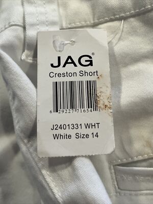 Jag Jeans Creston Shorts Womens 14 White Back Embroidered Detail