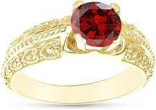 Solitaire Engagement Wedding Ring 925 Sterling Silver Round Simulated Birthstone