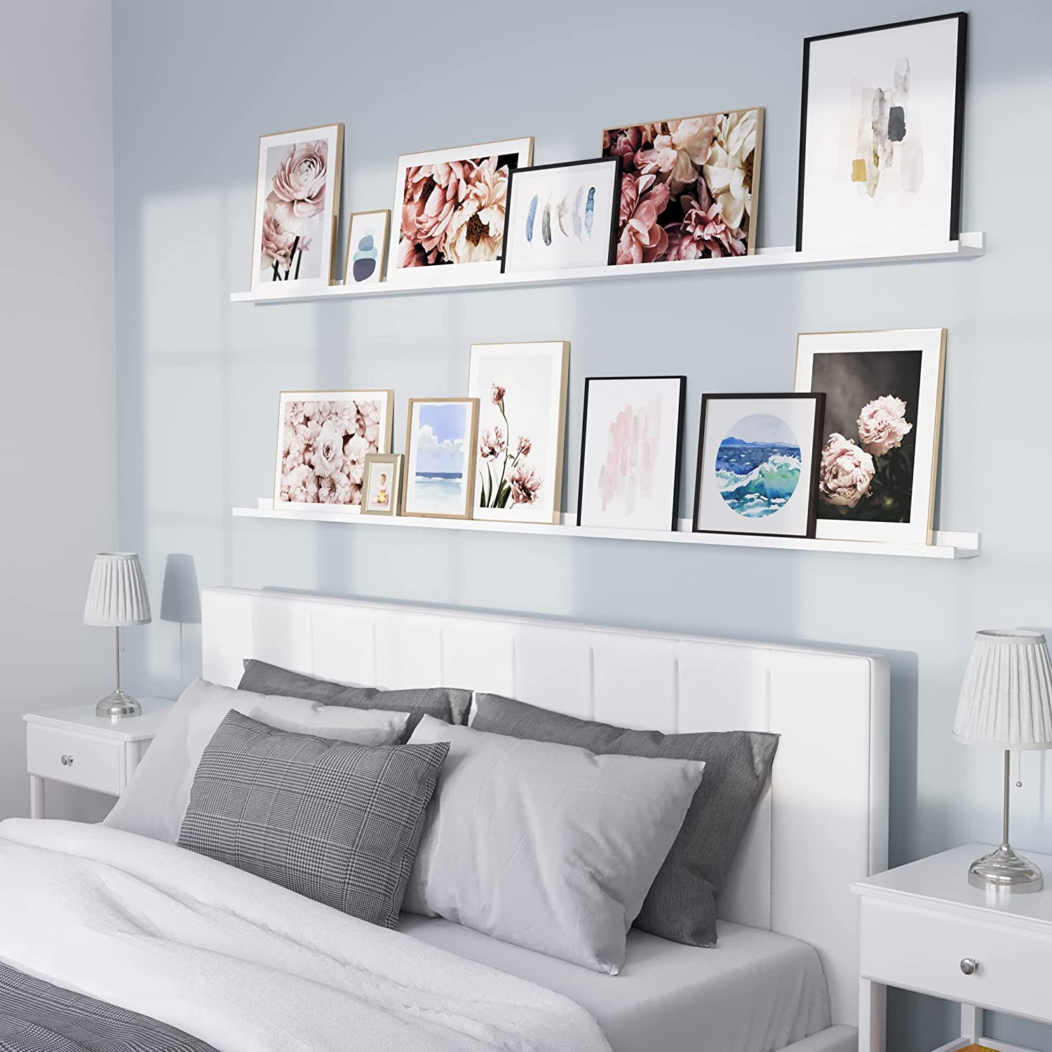 Lagos 80" Ledge Wall Shelves, Floating Shelves for Living Room Decor