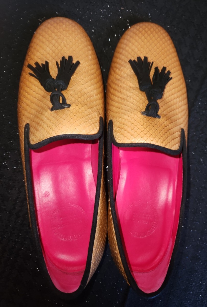 Ambrogio Custom Hand-Made Python & Leather Loafers, Mens  display picture 2
