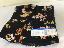 New Terra  Sky Black Floral Flower Full Length Leggings Super soft Plus
