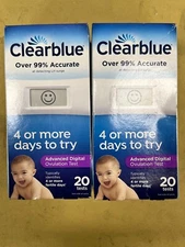 2 New Clearblue Advanced Digital Ovulation Test - 20 Tests Each Exp. 12/31/2025