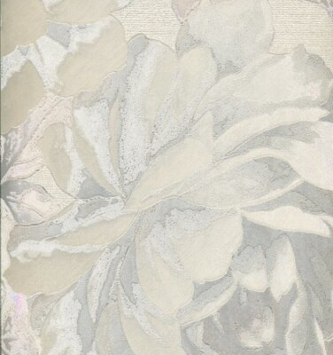 Sirpi Luxus Tapete Italian Silk 16503 Floral Blüten Beige Grau Seidenglanz Satin
