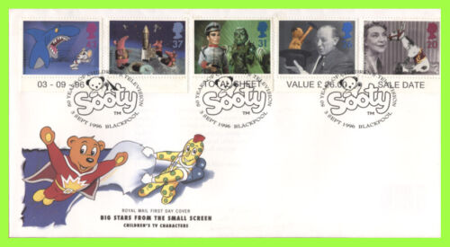 G.B. 1996 Big Stars of The Small Screen u/a Royal Mail First Day Cover Blackpool - Afbeelding 1 van 1