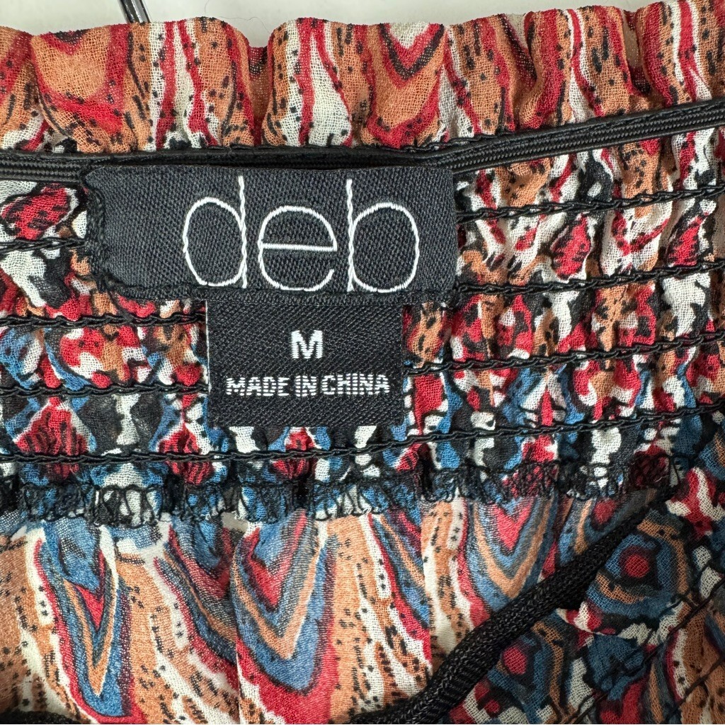 Deb Strapless Multicolor Patterned Ruffle Hem Lin… - image 8