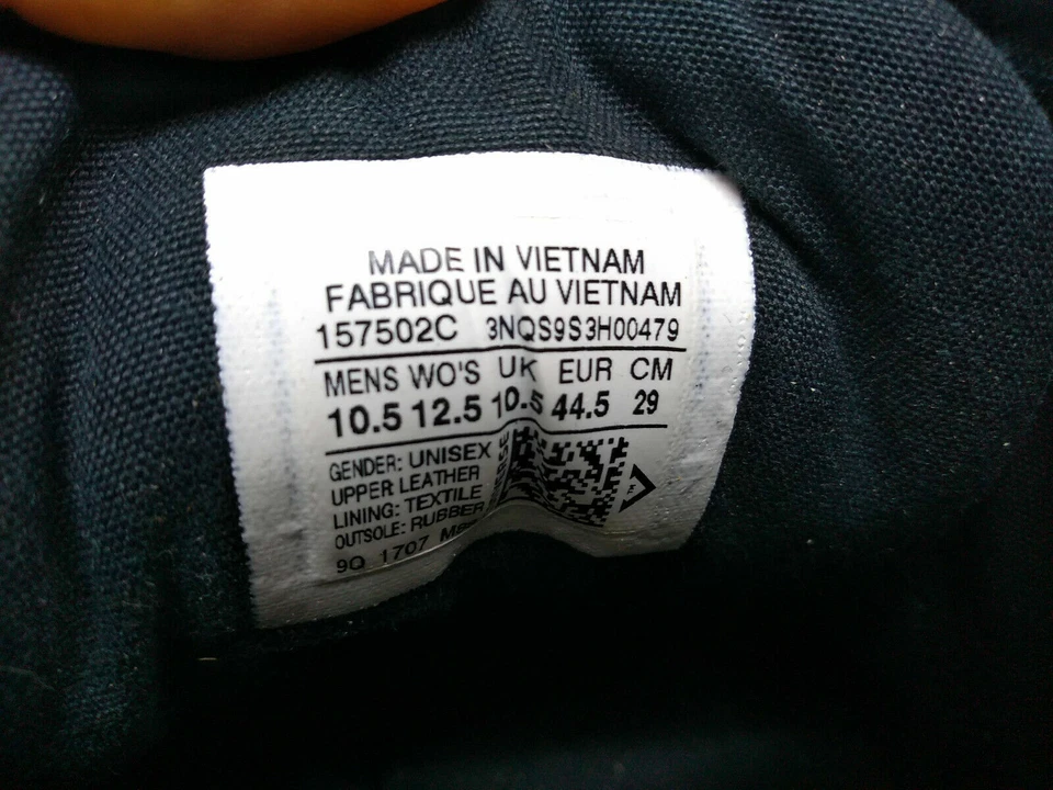 Zapatillas deportivas Converse de cuero negro con encaje 44,5 hombres 10,5 mujeres 12,5  Foto 3 de 4