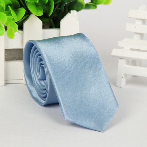 Men's Ties Plain Satin Solid Color Slim Skinny Smart Party Wedding Thin Neck Tie - Picture 19 of 50