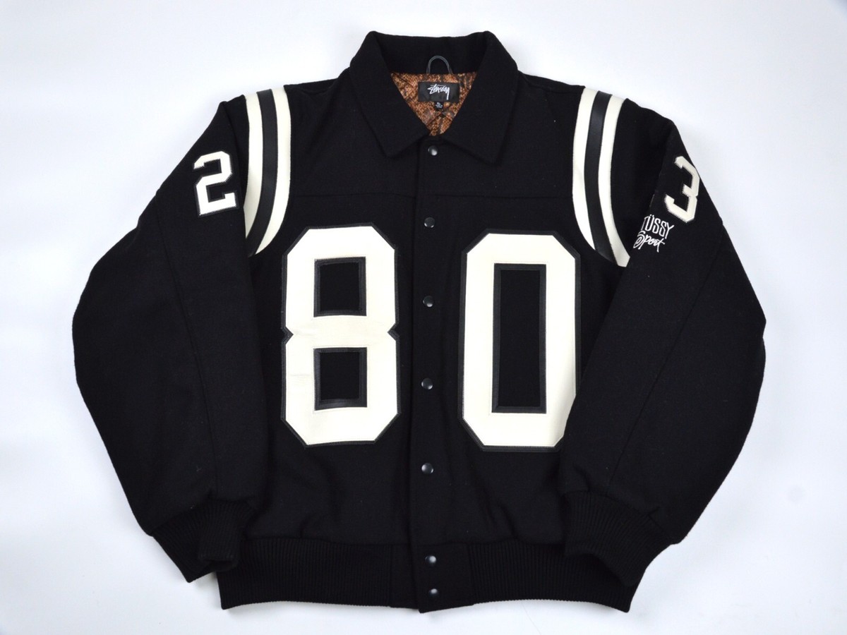 Stussy 80 Wool Varsity Jacket - Size XLarge - Black - Brand Stussy 80 Wool Varsity Jacket - Size XLarge - Black - Brand