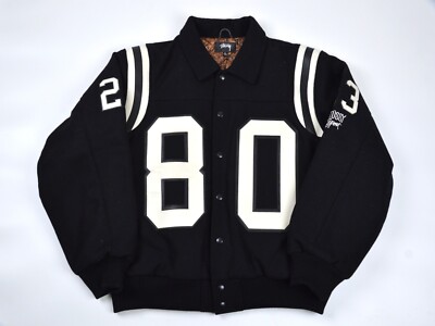 Stussy FW23 80 WOOL VARSITY JACKET ジャケット Stussy 80 Wool Varsity Jacket - Size XLarge - Black - Brand New | eBay