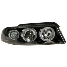 Pair Front Headlights Angel-Eyes - Audi A4 (3/99-11/00) - Black Pilot Audi A4