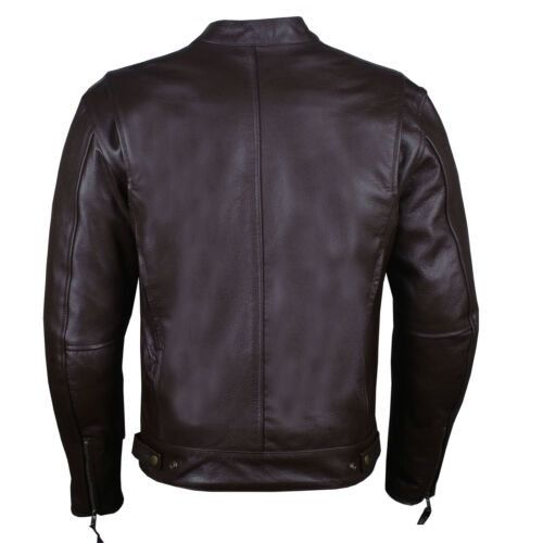 Chaqueta de motocicleta de cuero búfalo natural premium para hombre Commuter armadura CE - Imagen 7 de 20