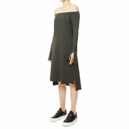 ATEA OCEANIE Charcoal Off The Shoulder Dress Size L UK 12 rrp £250 DH8 LL 02 - Picture 3 of 6
