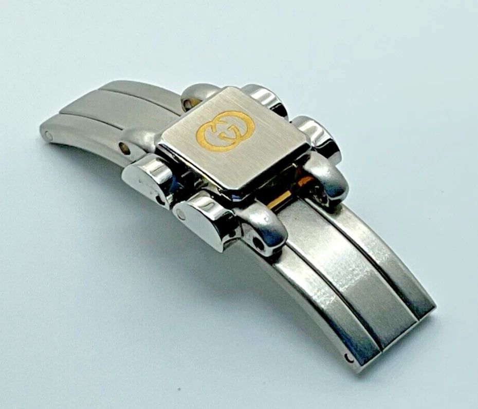 15MM ORIGINAL GUCCI WATCH DEPLOYMENT BUCKLE WITH LINKS FOR 8000M TWO TONE BAND