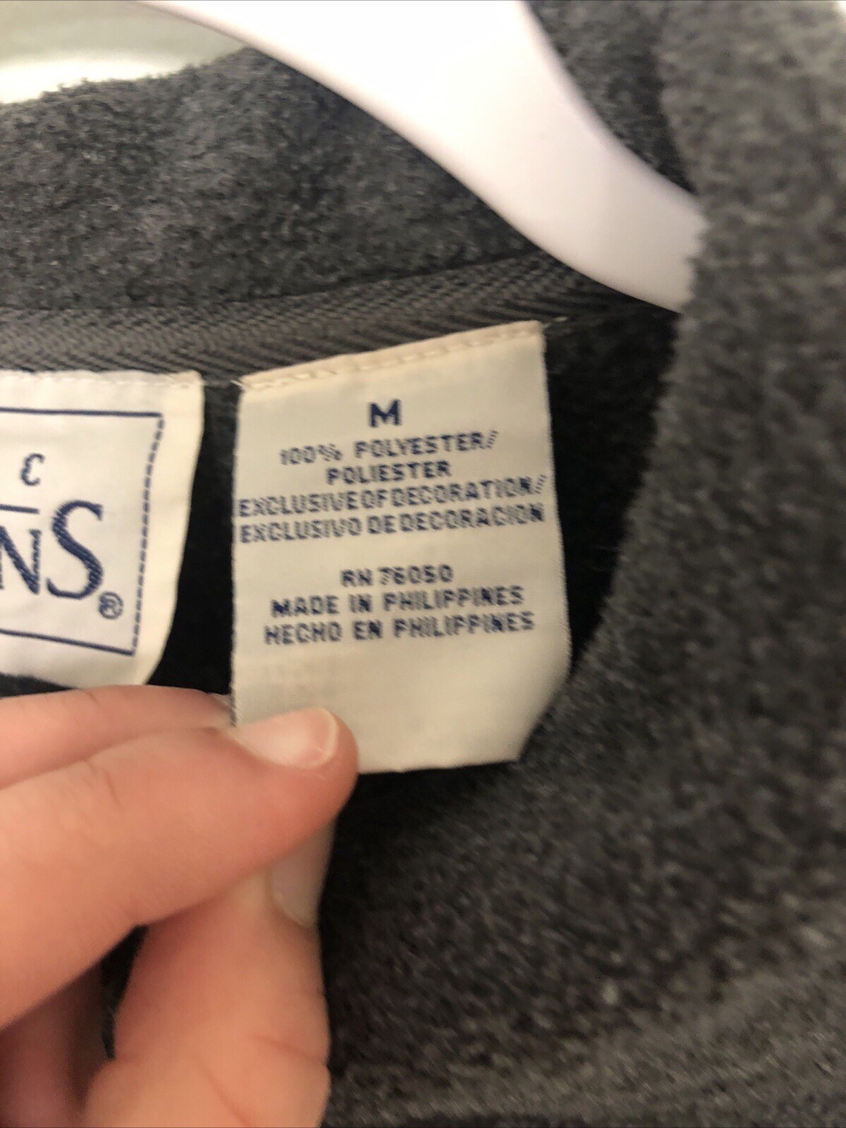 Womens Basic Editions Gray Button Fleece Longslee… - image 6