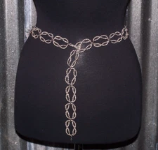 Vintage Crown Trifari Silver Tone Belt or Heavy Necklace/'60s Metal Hang Tag 36"