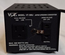 VCT VT-500J Japanese Step Up/Down Voltage Transformer Converter Japan 100 Volts