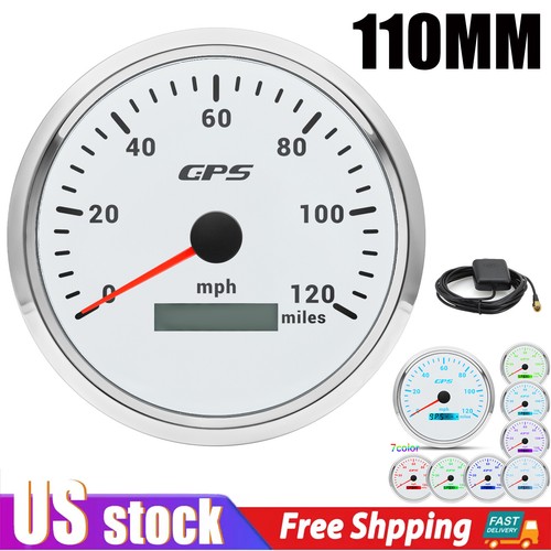 4-3/8" 110mm GPS Speedometer 120MPH Gauge for Motorcycles Boat Car Truck US 