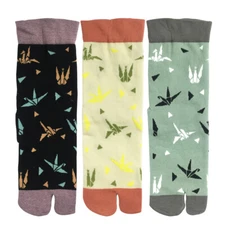 Wrapables Tabi Flip-Flop Socks (Set of 3), Origami