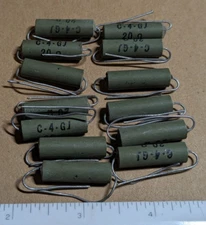 Lot of 13 NOS Clarostat 20 Ohm Inductive Wire-Wound Fixed Resistors