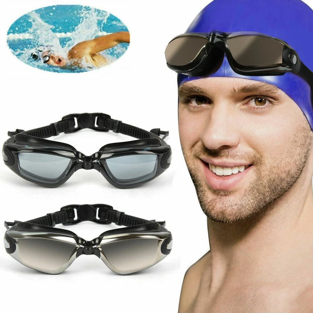 Professional Swimming Goggles UV Anti Fog Swim Glasses w Ear Plug for Adults