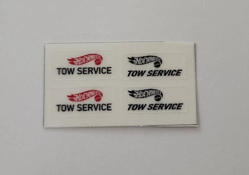 Hot Wheels Tow Truck Redline DIE CUT Reproduction Stickers Enough For 2!
